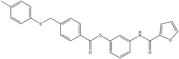 3-(2-furoylamino)phenyl 4-{[(4-methylphenyl)sulfanyl]methyl}benzoate,,结构式