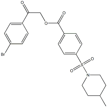 2-(4-bromophenyl)-2-oxoethyl 4-[(4-methyl-1-piperidinyl)sulfonyl]benzoate Structure