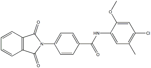 N-(4-chloro-2-methoxy-5-methylphenyl)-4-(1,3-dioxo-1,3-dihydro-2H-isoindol-2-yl)benzamide 化学構造式