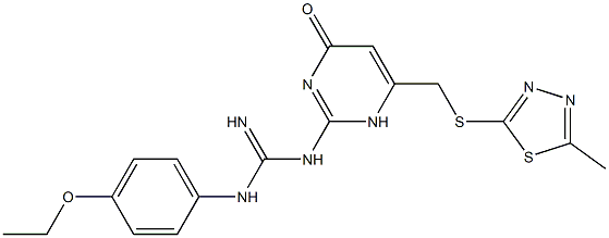 N-(4-ethoxyphenyl)-N'-(6-{[(5-methyl-1,3,4-thiadiazol-2-yl)thio]methyl}-4-oxo-1,4-dihydro-2-pyrimidinyl)guanidine Structure
