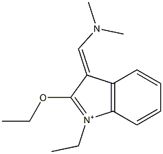 3-[(dimethylamino)methylene]-2-ethoxy-1-ethyl-3H-indolium 结构式