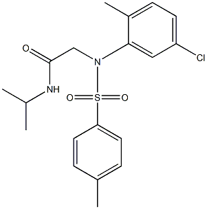 2-{5-chloro-2-methyl[(4-methylphenyl)sulfonyl]anilino}-N-isopropylacetamide,,结构式