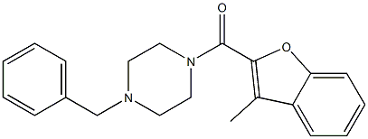 1-benzyl-4-[(3-methyl-1-benzofuran-2-yl)carbonyl]piperazine Struktur