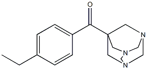 (4-ethylphenyl)(1,3,5-triazatricyclo[3.3.1.1~3,7~]dec-7-yl)methanone,,结构式