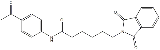 N-(4-acetylphenyl)-6-(1,3-dioxo-1,3-dihydro-2H-isoindol-2-yl)hexanamide Struktur