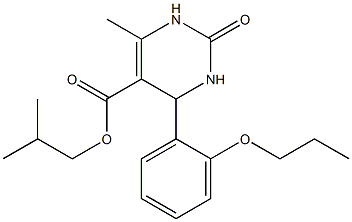 isobutyl 6-methyl-2-oxo-4-(2-propoxyphenyl)-1,2,3,4-tetrahydro-5-pyrimidinecarboxylate Structure