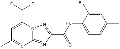 N-(2-bromo-4-methylphenyl)-7-(difluoromethyl)-5-methyl[1,2,4]triazolo[1,5-a]pyrimidine-2-carboxamide 化学構造式