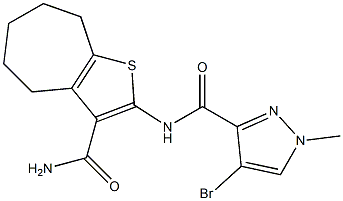 N-[3-(aminocarbonyl)-5,6,7,8-tetrahydro-4H-cyclohepta[b]thien-2-yl]-4-bromo-1-methyl-1H-pyrazole-3-carboxamide