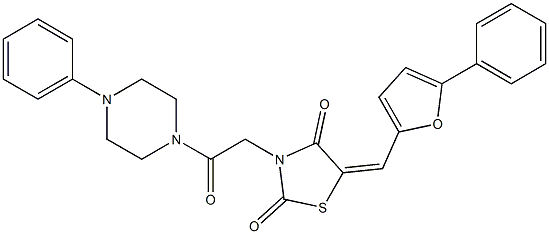 3-[2-oxo-2-(4-phenylpiperazin-1-yl)ethyl]-5-[(5-phenyl-2-furyl)methylene]-1,3-thiazolidine-2,4-dione Struktur