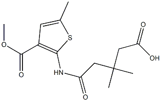 5-{[3-(methoxycarbonyl)-5-methyl-2-thienyl]amino}-3,3-dimethyl-5-oxopentanoic acid,,结构式