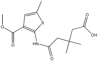 5-{[3-(methoxycarbonyl)-5-methyl-2-thienyl]amino}-3,3-dimethyl-5-oxopentanoic acid Structure