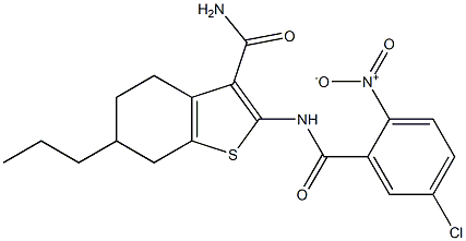  2-({5-chloro-2-nitrobenzoyl}amino)-6-propyl-4,5,6,7-tetrahydro-1-benzothiophene-3-carboxamide