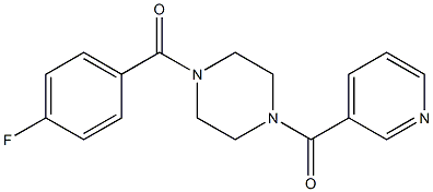 1-(4-fluorobenzoyl)-4-(3-pyridinylcarbonyl)piperazine 化学構造式