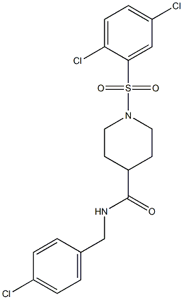 N-(4-chlorobenzyl)-1-[(2,5-dichlorophenyl)sulfonyl]-4-piperidinecarboxamide Struktur