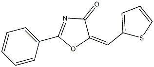 2-phenyl-5-(2-thienylmethylene)-1,3-oxazol-4(5H)-one Struktur