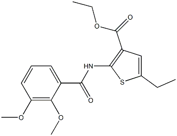 ethyl 2-[(2,3-dimethoxybenzoyl)amino]-5-ethyl-3-thiophenecarboxylate Struktur