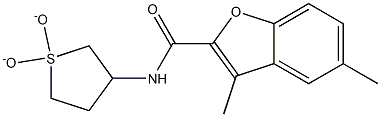 N-(1,1-dioxidotetrahydro-3-thienyl)-3,5-dimethyl-1-benzofuran-2-carboxamide 结构式