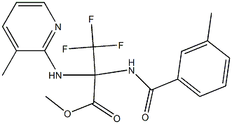 methyl 3,3,3-trifluoro-2-[(3-methylbenzoyl)amino]-2-[(3-methyl-2-pyridinyl)amino]propanoate Struktur