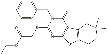 ethyl [(3-benzyl-6,6-dimethyl-4-oxo-3,5,6,8-tetrahydro-4H-pyrano[4',3':4,5]thieno[2,3-d]pyrimidin-2-yl)sulfanyl]acetate