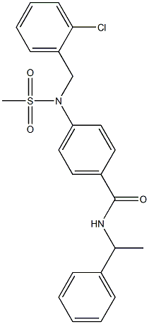 4-[(2-chlorobenzyl)(methylsulfonyl)amino]-N-(1-phenylethyl)benzamide,,结构式