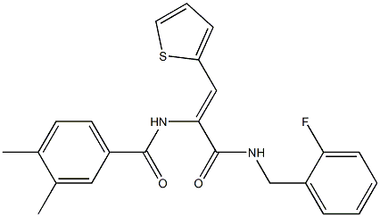 N-[1-{[(2-fluorobenzyl)amino]carbonyl}-2-(2-thienyl)vinyl]-3,4-dimethylbenzamide Struktur