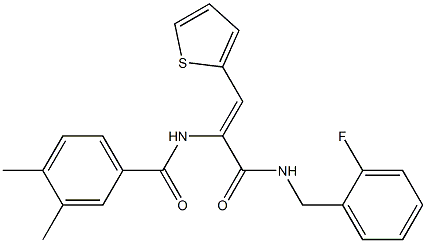 N-[1-{[(2-fluorobenzyl)amino]carbonyl}-2-(2-thienyl)vinyl]-3,4-dimethylbenzamide Structure