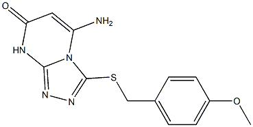 5-amino-3-[(4-methoxybenzyl)sulfanyl][1,2,4]triazolo[4,3-a]pyrimidin-7(8H)-one,,结构式