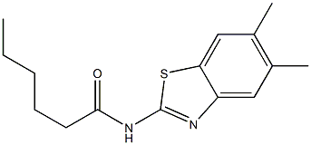 N-(5,6-dimethyl-1,3-benzothiazol-2-yl)hexanamide,,结构式