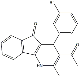 3-acetyl-4-(3-bromophenyl)-2-methyl-1,4-dihydro-5H-indeno[1,2-b]pyridin-5-one 结构式