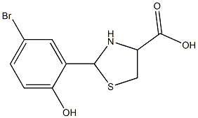 2-(5-bromo-2-hydroxyphenyl)-1,3-thiazolidine-4-carboxylic acid 结构式
