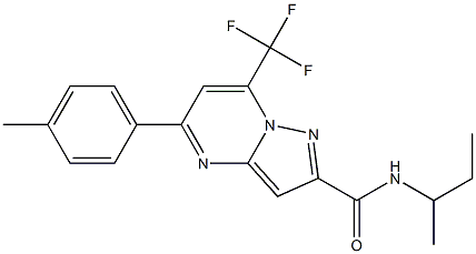 N-(sec-butyl)-5-(4-methylphenyl)-7-(trifluoromethyl)pyrazolo[1,5-a]pyrimidine-2-carboxamide,,结构式