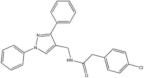  2-(4-chlorophenyl)-N-[(1,3-diphenyl-1H-pyrazol-4-yl)methyl]acetamide