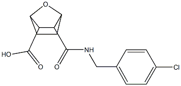 3-{[(4-chlorobenzyl)amino]carbonyl}-7-oxabicyclo[2.2.1]heptane-2-carboxylic acid,,结构式