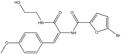 5-bromo-N-[1-{[(2-hydroxyethyl)amino]carbonyl}-2-(4-methoxyphenyl)vinyl]-2-furamide 结构式