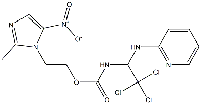 2-{5-nitro-2-methyl-1H-imidazol-1-yl}ethyl 2,2,2-trichloro-1-(2-pyridinylamino)ethylcarbamate 结构式