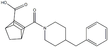 3-[(4-benzyl-1-piperidinyl)carbonyl]bicyclo[2.2.1]hept-5-ene-2-carboxylic acid 化学構造式