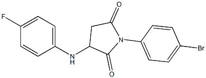 1-(4-bromophenyl)-3-(4-fluoroanilino)-2,5-pyrrolidinedione 结构式