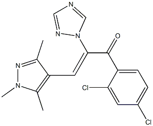 1-(2,4-dichlorophenyl)-2-(1H-1,2,4-triazol-1-yl)-3-(1,3,5-trimethyl-1H-pyrazol-4-yl)-2-propen-1-one Struktur