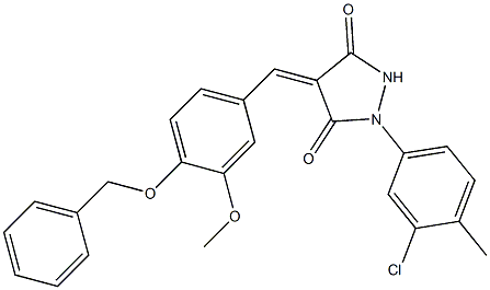 4-[4-(benzyloxy)-3-methoxybenzylidene]-1-(3-chloro-4-methylphenyl)-3,5-pyrazolidinedione Structure