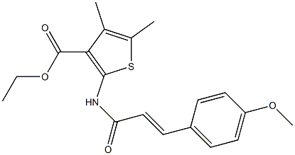 ethyl 2-{[3-(4-methoxyphenyl)acryloyl]amino}-4,5-dimethyl-3-thiophenecarboxylate,,结构式