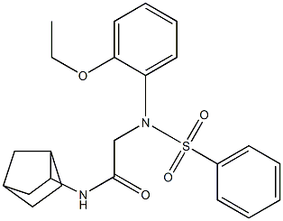 N-bicyclo[2.2.1]hept-2-yl-2-[2-ethoxy(phenylsulfonyl)anilino]acetamide Struktur