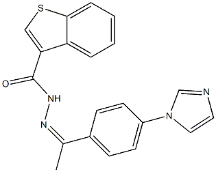 N'-{1-[4-(1H-imidazol-1-yl)phenyl]ethylidene}-1-benzothiophene-3-carbohydrazide Structure