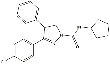 3-(4-chlorophenyl)-N-cyclopentyl-4-phenyl-4,5-dihydro-1H-pyrazole-1-carboxamide 结构式