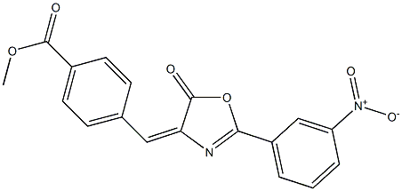 methyl 4-[(2-{3-nitrophenyl}-5-oxo-1,3-oxazol-4(5H)-ylidene)methyl]benzoate Struktur
