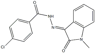 4-chloro-N'-(1-methyl-2-oxo-1,2-dihydro-3H-indol-3-ylidene)benzohydrazide 结构式
