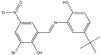 2-bromo-6-{[(5-tert-butyl-2-hydroxyphenyl)imino]methyl}-4-nitrophenol Structure