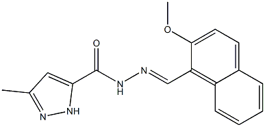 N'-[(2-methoxy-1-naphthyl)methylene]-3-methyl-1H-pyrazole-5-carbohydrazide 结构式