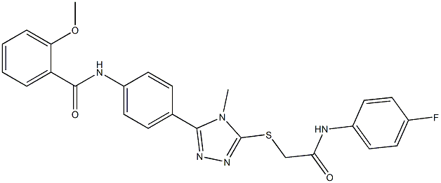 N-[4-(5-{[2-(4-fluoroanilino)-2-oxoethyl]sulfanyl}-4-methyl-4H-1,2,4-triazol-3-yl)phenyl]-2-methoxybenzamide Struktur