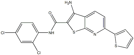 3-amino-N-(2,4-dichlorophenyl)-6-(2-thienyl)thieno[2,3-b]pyridine-2-carboxamide Structure