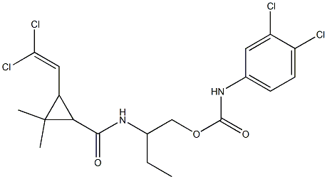 2-({[3-(2,2-dichlorovinyl)-2,2-dimethylcyclopropyl]carbonyl}amino)butyl 3,4-dichlorophenylcarbamate Structure